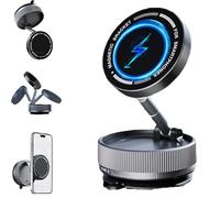 Snrtevu Gripmaster Pro 360 Magnetic Holder New 2024 Mpp015, Suction Phone Holder, Vacuum Suction Magnetic Phone Stand 360°Rotation, Magnetic Phone Holder for Car/Smooth Surface (Black)