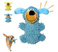 Snrtevu Ipawsplus Squeaky Dog Plush Toy, Squeaky Soft Dog Toys, Chenille Noodle Crinkly Chew Dog Toy, Interactive Pet Plush Toys for Small Medium Large Dogs Interactive Play Fun (Blue)