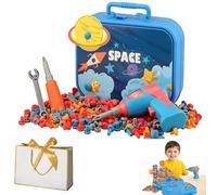 Snrtevu Kit De Construction DIY Créatif avec Tournevis électrique - 211/350/460 PCS Bloc De Construction Jouet, Jeu De Assemblage éducatif pour Garçons Et Filles, pour Motricité (A, 211PCS)