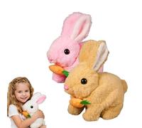 Snrtevu Lapin Realiste Interactif, 2026 Nouveau Peluche électrique Interactif Lapins, Un Lapin Parlant Qui Peut Rebondir avec Carotte. Cadeaux Surprises pour Les Enfants (D)