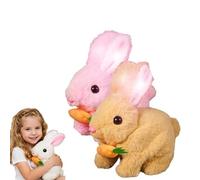 Snrtevu Lapin Realiste Interactif, 2026 Nouveau Peluche électrique Interactif Lapins, Un Lapin Parlant Qui Peut Rebondir avec Carotte. Cadeaux Surprises pour Les Enfants (C)