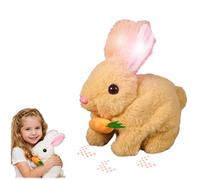 Snrtevu Lapin Realiste Interactif, 2026 Nouveau Peluche électrique Interactif Lapins, Un Lapin Parlant Qui Peut Rebondir avec Carotte. Cadeaux Surprises pour Les Enfants (Jaune(Lumineux))