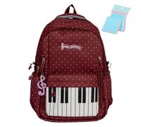 Snrtevu Piano Backpack for Women Novelty Playful Whimsical Cute Music Backpack Polka Dots Nylon Bag (E)