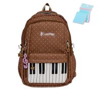 Snrtevu Piano Backpack for Women Novelty Playful Whimsical Cute Music Backpack Polka Dots Nylon Bag (D)