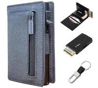 Snrtevu Porte Carte RFID Magnétique avec Système Pop-Up, Billets & Pièces, Accès Instantané d’Une Pression, Porte Feuille pour Hommes Qui Veulent Aller à l'Essentiel (D,2PCS)