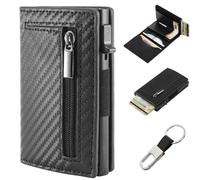 Snrtevu Porte Carte RFID Magnétique avec Système Pop-Up, Billets & Pièces, Accès Instantané d’Une Pression, Porte Feuille pour Hommes Qui Veulent Aller à l'Essentiel (B,1PC)
