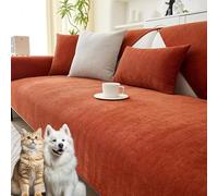 Snrtevu Protège-Canapé Luxueux en Chenille Herringbone - Housse De Canapé Imperméable Anti-Griffes (Chat Et Chien), Résiste Aux Tâches & Ne Dérape Pas, élégance & Protection All-in-One (D,90 * 120CM)