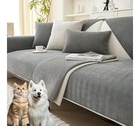 Snrtevu Protège-Canapé Luxueux en Chenille Herringbone - Housse De Canapé Imperméable Anti-Griffes (Chat Et Chien), Résiste Aux Tâches & Ne Dérape Pas, élégance & Protection All-in-One (F,90 * 160CM)