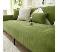 Snrtevu Protège-Canapé Luxueux en Chenille Herringbone, Waterproof Non Slip Furniture Protector Couch Cover Slipsafe, pour Vos Amis À Quatre Pattes (Vert,90 * 180cm)