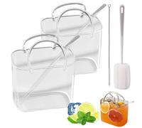 Snrtevu Purse Drinking Glass for Drinks Set of 2 with Straw, Glass Purse Vase, Unique Wine Glasses, Cute Cocktail Glasses for Juice, Iced Tea, Flowers, Home Bar Decor (2PCS)