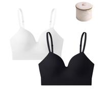Snrtevu Soutiengorge Push-up, sans Armature, Confort Total: Zéro Pression, Bretelles réglables, Respirant Yoga Quotidien (2PCS-3,TTG)