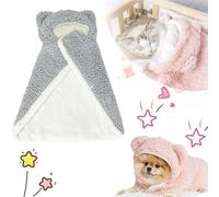 Snrtevu Winter Pet Dog Clothes Cape Blanket, Pet Cape Blanket, Dog Cape Blanket, Cape Blanket for Dogs, Thickened Poncho Blanket, for Small Medium Dogs (Grey,S)