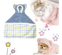 Snrtevu Winter Pet Dog Clothes Cape Blanket, Pet Cape Blanket, Dog Cape Blanket, Cape Blanket for Dogs, Thickened Poncho Blanket, for Small Medium Dogs (Blue-2,M)