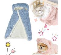 Snrtevu Winter Pet Dog Clothes Cape Blanket, Pet Cape Blanket, Dog Cape Blanket, Cape Blanket for Dogs, Thickened Poncho Blanket, for Small Medium Dogs (Blue,L)