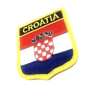 SNS Components Écusson brodé à coudre ou à repasser Motif drapeau des Balkans Croatie, jaune