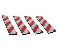 SNS SAFETY LTD Pare-Chocs en Caoutchouc Mousse Adhésives, pour Protéger Les Portières de Voiture en Les Appliquant aux Murs dans Les Garages, 4 pièces (44x10x1,5cm, Rouge Blanc)