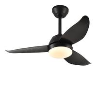 snsok Ventilateur de Plafond avec Lumiere et Télécommande, 3 Couleurs, 6 Vitesses, Ø 92 CM, Moteur DC, 3 Minuteries, Plafonnier Ventilateur avec 3 Pales Réversibles (Noir)