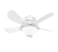 snsok Ventilateur de Plafond avec Lumière et Telecommande, Lampe de Ventilateur Plafond avec Douille E27, 3 Couleurs, 6 Vitesses, Ø 40cm, Minuterie, 5 Pales Réversibles pour Eté/Hiver (Blanc-40cm)