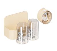 SNSP porte-brosse à dents sans trou de perforation, ensemble de gobelets à brosse à dents muraux pour salle de bain, support de rangement pour salle de bain, ensemble de brosse à dents et d'articles d