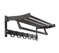 SNSP Porte-serviettes de salle de bain pliable en aluminium avec crochet