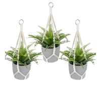 SNSYGN 2 Pièces Suspension Plante, Panier en Corde de Coton à Suspendre de Fleurs en Macramé pour Pots de Fleurs Muraux pour Décoration de la Maison