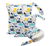 SNSYGN 3 Pièces Sac à Couches Lavables, Sac à Couches Bebe Réutilisable Imperméables Diaper Bag pour Les Couches de Bébé, Les Voyages et la Plage