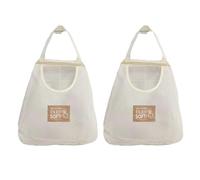 SNSYGN Lot de 2 sacs à légumes à suspendre, réutilisables, à suspendre, filet de courses, organisateur de fruits, sac de rangement en maille, crème, Ouest