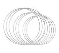 Sntieecr 9 PCS Couronne florale florale en argent de 3 tailles pour DIY Floral Macrame Hoop, Décor de couronne de mariage, attrapeur de rêve et Macrame Wall Hanging Crafts ( 15 / 20 / 25,5 cm)
