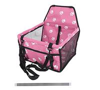 SNTSNTBOM pour rehausseur de siège de Voiture pour Chiens et Chats avec Fixation pour appuie-tête, Tissu Oxford Lavable et Pliable, Plaque inférieure Ferme, Dossier Souple, Bords (Style bâton de