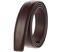 Snufeve Ceinture homme en cuir avec boucle ceinture sans boucle Ceinture homme en cuir avec trous 3,5cm, brun, 125cm