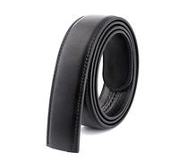 Snufeve Ceinture sans boucle 3,5cm en cuir véritable ceinture automatique bandoulière designer ceinture pour hommes, Le noir, 115cm