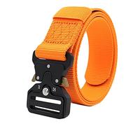 Snufeve Hommes Polyester Multifonctionnel Ceinture Tactique Libération rapide Ceinture, Orange, 125 cm