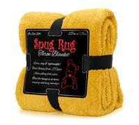 Snug Rug Couverture chaude raffinée en sherpa, édition spéciale 127 x 178 cm, jaune moutarde