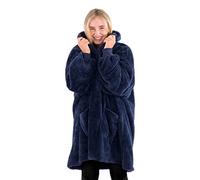 Snug Rug Hoodie Sweat à Capuche Couverture à Capuche surdimensionnée Douce et Chaude en Tissu Sherpa Polaire Taille Unique et Unisexe - Taille Unique (bleu marine)
