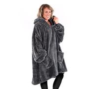 Snug Rug Hoodie Sweat à Capuche Couverture à Capuche surdimensionnée Douce et Chaude en Tissu Sherpa Polaire Taille Unique et Unisexe - Taille Unique (gris ardoise)