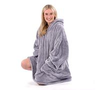 Snug Rug Hoodie Sweat à Capuche Couverture à Capuche surdimensionnée Douce et Chaude en Tissu Sherpa Polaire Taille Unique et Unisexe - Taille Unique (gris lilas)