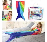 Snug Rug Plaid Queue de Sirene Enfant Couverture Multicolore Arc en Ciel