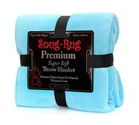 Snug Rug Premium Plaid Canape Couverture Polaire Véritable Tapis Douillet Couverture de Luxe à Chaud à Jet Polaire Sherpa Couvre-lit Ultra Doux 150 x 200 cm (Scuba Bleu)