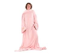 Snug Rug Rose Couverture de luxe avec manches, véritable couverture à manches SnugRug 260 g/m² super doux en polaire corail doux et confortable, taille adulte