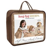 Snug Rug Sherpa Doux Faux Daim Couverture avec Manches Couverture À Manches en Polaire Plaid À Manche avec Manche Femme Homme pour Adulte Canape TV Hiver avec Poches Portables