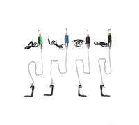 Snugawarm Alarmes de touche lumineuses à LED avec 4 bobines pour pêche à la carpe, système d'indicateur de ligne réglable, pas de pile nécessaire, clignotant multicolore (jaune)