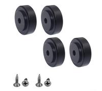 Snugawarm Lot de 4 pieds antidérapants plaqués or pour haut-parleurs et planches de cuisine, avec vis pour la stabilité audio et la protection du comptoir, pieds d'amortissement 20 x 9 mm (noir)