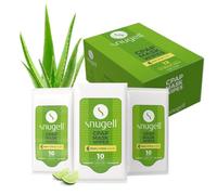 Snugell CPAP Lot de 12 paquets de 12 paquets de 10 feuilles refermables Parfum agrumes frais Coton doux doux pour la peau avec agrumes Ouverture rapide et facile