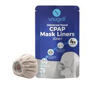 Snugell Lot de 4 doublures universelles de masque nasal CPAP - Gris - Tissu ultra doux pour la compatibilité majeure des masques nasaux CPAP - Housses de coussin réutilisables et lavables pour 6 mois