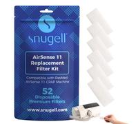 Snugell Lot de 52 filtres CPAP jetables Resmed AirSense 11 - Compatible avec les machines AirSense 11 - Filtration supérieure, design convivial pour les voyages et installation facile pour une