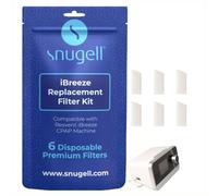 Snugell Lot de 6 filtres CPAP Resvent iBreeze - Fabriqués aux États-Unis - Ultra fins, durables, parfaits pour les voyages et parfaits pour un usage domestique - Remplacent les deux semaines pour une