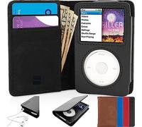 Snugg Coque iPod Classic, Apple iPod Classic Etui à Rabat [Emplacements pour Cartes] Cuir Portefeuille Housse Désign Exécutif [Garantie à Vie] - Noir, Legacy Range