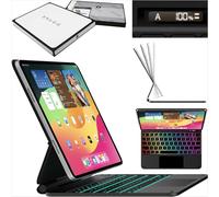 Snugg Étui pour iPad Air 11 avec clavier avec porte-stylet Apple et affichage de la batterie en direct - Bluetooth rétroéclairé magique pour iPad 11 avec clavier