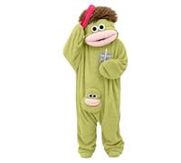 Snuggle Goofs Pyjama Monstre Vert Onesie, Combinaison Capuche avec Peigne