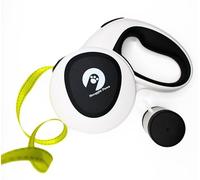 Snuggle Paws Laisse Chien Enrouleur & Rétractable 5m Tout-en-Un : LED Puissante, Distributeur Sacs à Crottes, Câble Anti-Morsure, Bande Réfléchissante | pour Petits Chiens Jusqu’à 20kg